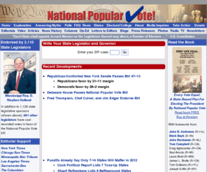 national-popular-vote.org: National Popular Vote -- Electoral college reform by direct election of the President
National Popular Vote -- Electoral college reform and direct election of the President of the United States