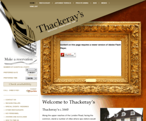 thackerays-restaurant.co.uk: french food in kent - thackerays restaurant - tunbridge wells - london
Richard Phillips, chef and co-proprietor of Thackeray's Restaurant creates an intelligent Modern French menu which sparkles with flavour. Thackeray's occupies a Grade II-listed building of ancient floorboards and low ceilings in the quaint Kentish spa town of Tunbridge Wells.