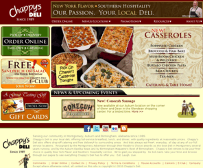 chappysdeli.com: Home Page
Chappy's deli is your local deli, offering full-service breaskfast, lunch, and dinner, and drop-off catering delivery with quality ingredients at reasonable prices