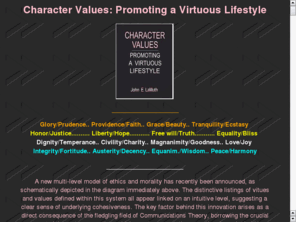 charactervalues.com: Character Values: Promoting a Virtuous Lifestyle
A revolution in the understanding of the family values, each of the traditional groupings of virtues and values is unified into a master ten-level hierarchy, the 1st such grand unified theory of its kind