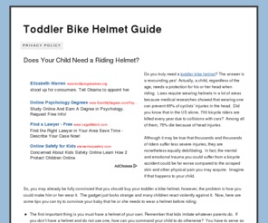 toddlerbikehelmet.org: Toddler Bike Helmet Guide
Protect your child head when riding with toddler bike helmet. Get a tips you can try to convince your baby that he or she needs to wear a helmet before riding.