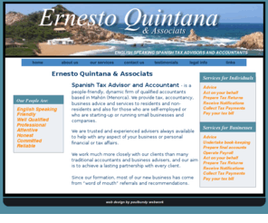 ernestoquintana.com: Ernesto Quintana & Associats - Spanish Tax Advisor & Accountant
Ernesto Quintana & Associats. Tax Advisor and Accountant. A people-friendly, dynamic firm of qualified accountants based in Mahón (Menorca). 
