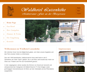luisenhoehe.com: Waldhotel Luisenhöhe - Startseite
Waldhotel Luisenhöhe - Schriesheim entspannen in gepflegter Atmosphäre