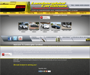 carolinaautosports.com: LAMBORGHINI CAROLINAS - Lamborghini Dealership Website
Lamborghini Carolinas a Lamborghini dealership in Greensboro NC that specializes in new Lamborghini for sale and the finest pre-owned European luxury vehicles, Porsche, Ferrari, Aston Martin, Noble, and Lotec.