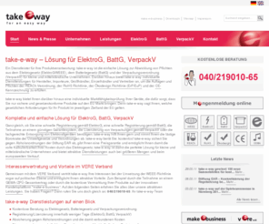 takeeway.org: Rücknahme & Recycling Elektrogeräte, E-Schrott - Take-e-way GmbH
Rücknahme von Elektrogeräten durch take-e-way GmbH - Fullservice für Kleinunternehmen