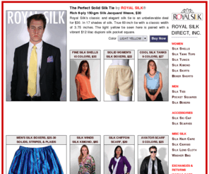 silktweed.com: Royal Silk® - Silk Shells, Silk Skirts, Silk Boxers, Silk Tunics, Silk Kimonos, Silk Handkerchiefs, Silk Shirts, Silk Tank Tops, Skinny Ties, Classic Ties, Silk Pocket Squares
Royal Silk