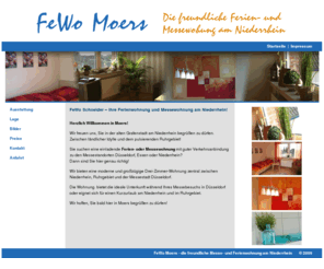 fewo-moers.de: FeWo Moers - die freundliche Ferien- und Messewohnung am Niederrhein
FeWo-Schneider: Ihre Ferien-und Messewohnung am Niederrhein, nahe den Messestandorten: Messe Düsseldorf, Messe Niederrhein, Messe Essen. Zentral gelegen am westlichen Rand des Ruhrgebiets.