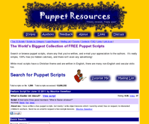 puppetresources.com: Free Puppet Scripts and Resources: Search for Scripts
This site is a huge archive of free puppet skits and other puppet resources.