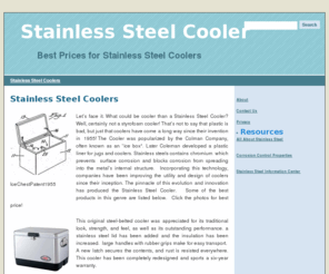 stainlesssteelcooler.org: Stainless Steel Cooler|Steel coolers|Ice Chest
Rock Bottom Prices on a Variety of Top Stainless Steel Coolers of Every Description