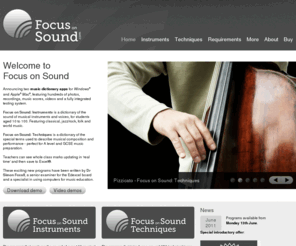 focusonsound.com: FocusOnSound.com - On-line dictionary of sound and music terms
Welcome to Focus on Sound music educational software. We supply a dictionary of musical sound and a dictionary of music techniques and musical terms. Ideal for revision for A level music and GCSE music.