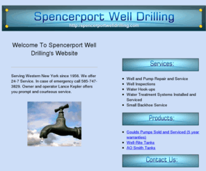 spencerportwelldrilling.com: Well Repair - Well Inspections - Pump Repair - Pump Service - Spencerport Well Drilling - Brockport - New York
