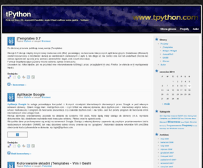 tpython.com: tPython
Prywatny blog tPython. Znajdziesz tutaj komentarze wydarzen z swiata informatyki, technologie (programowanie w c/c++, java, javascript, php, ajax), projekty ...