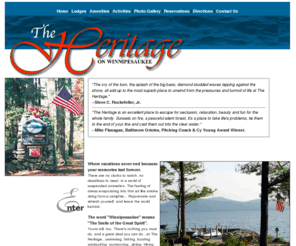 heritageonwinni.com: The Heritage - Lake Winnipesaukee lodging - Cottages - Vacations
The Heritage on Lake Winnipesaukee, in Tuftonboro, New Hampshire, is a beautiful lakeside summer cottage and getaway, located close to America's Oldest Resort.