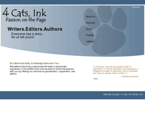 4catsink.com: 4 Cats Ink | Home
4 Cats, Ink: A husband and wife company offering transcription, ghostwriting, editing, and speech writing services - located in Denver, Colorado.