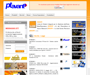 autorevisioni.com: PTAvant
SISOR - Linea di Sistemi Integrati per la Gestione dell'Auto-MotoRiparatore, del Rivenditore di Auto e del Centro Revisioni.