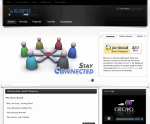 kopohosting.com: Components used in Elegance
Kopo Web Hosting - Simple Hosting for Simple People - Most Affordable Web Hosting