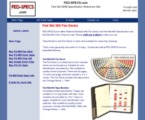 fed-specs.org: Federal Standard 595 | Fed-Std-595 Color Specification | Fan Deck | Paint Chips
Federal Standard 595 Fed-Std-595 Color Specification, Fan Decks and Paint Chips for Sale.