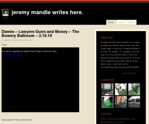 mandle.org: jeremy mandle writes here. | i like you
i like you