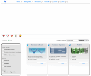 proteogenix-anticorpi.com: Proteogenix, anticorpi policlonali e monoclonali, proteine ricombinanti, sintesi di geni e di peptidi su misura
Servizio di anticorpi Anticorpi policlonali su misura monoclonali Sintesi peptidi Produzione proteine ricombinanti geni Clonazione cDNA Prodotti Proteine Kit ELISA
