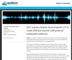 audiumsemi.com: Audium Semiconductor
Audium Semiconductor is a fabless semiconductor company that develops ultra efficient audio power amplifier integrated circuit devices.