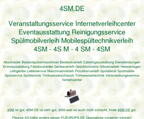 4sm.de: 4SM, eranstaltungsservice Internetverleihcenter Eventausstattung Reinigungsservice Spülmobilverleih Mobilespültechnikverleih, ditib, ditip muellerndk
4SM, AOK Bundesverband hätte anders wegen AAOK vorgehen können. Fleurop AG hätte anders wegen FLEUROPA vorgehen können. Fraunhofer Institut hätte anders wegen IZFP vorgehen können. DITIB Domain Information Technik Internet Beratung, DITIP Die Ideale Technik Im Programm. Gastro Aktionsmarkt Verleihcenter, muellerndk