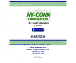 nyconn-electricllc.net: ny-conn corporation
Certified WBE Electrical Contractor Specializing in Commercial, Industrial, Residential, Traffic Signalization, Highway Illumination, Design Build Data & Fiber Optics Projects.