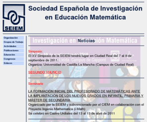 seiem.es: SEIEM
SEIEM - Sociedad Espaola de Investigacin en Educacin Matemtica.