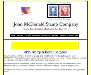 johnmcdonald.com: Stamps,First Day Covers,Packets,Mixtures,Stamp Collectors,John McDonald
John McDonald sells Postage Stamps Mixtures, Packets Lots and First Day Covers for Stamp Collectors. Serving collectors since 1972