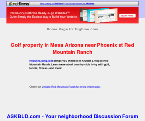 bigtime.com: Golf Course Home at Red Mountain Ranch
 Golf course property at Red Mountain Ranch - Arizona living in Mesa near Phoenix. Red Mountain Ranch Country Club golf, tennis, real estate and more