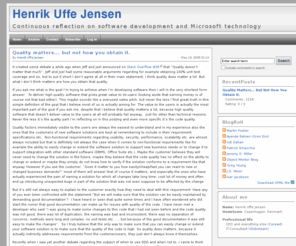 continuousreflection.net: Henrik Uffe Jensen | Continuous reflection on software development and Microsoft technology
Continuous reflection on software development and Microsoft technology