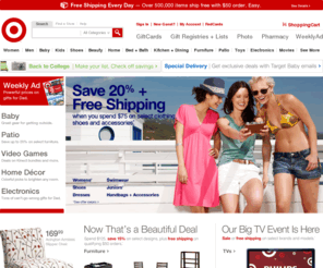 expectmore.info: Target.com - Furniture, Patio, Baby, Toys, Electronics, Video Games
Shop Target and get Bullseye Free shipping when you spend $50 on over a half a million items. Shop popular categories: Furniture, Patio, Baby, Toys, Electronics, Video Games.