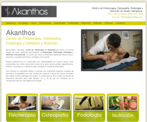 akanthos.es: Akanthos - Fisioterapia Pamplona
Fisioterapia Pamplona: Centro Akanthos, tratamiento global personalizado.