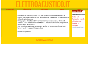elettroacustico.it: ELETTROACUSTICO.IT
elettroacustico.it: Raccolta di informazioni catalogate per settore 