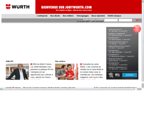 jobywurth.com: recrutement technico commercial, vendeurs, commerciaux terrain : Würth ressources humaines
Würth ressources humaines : offres d'emploi commerciaux de terrain et vendeurs, annonces de recrutement technico commercial jeunes diplômés, job étudiant