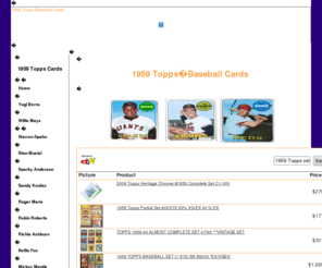 1969toppsset.com: Find 1959 Topps Sets here.
Find a 1959 Topps Cards Collection and baseball card set. 