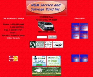 mandmautosalvage.com: Welcome to M and M Service and Salvage Yard Inc.
M and M Service and Salvage Yard Inc used auto parts