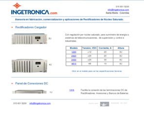 domingovila.com: ::: Ingetronica.com :::
Rectificadores Cargador de Nucleo Saturado fabricados en Colombia.