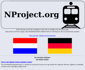 nproject.org: Modelspoor tips / Modelleisenbahn Techniken: NProject
Modelspoor tips / Modelleisenbahn Techniken: NProject