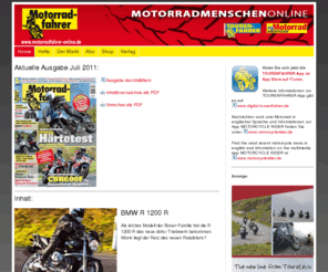 motorradfahrer-online.de: Motorradfahrer-Online: Home
Motorradfahrer - Magazin: Motorrad-Test, Motorrad-Reisen - Tourentipps, News, Reportagen, GPS-Downloads