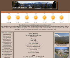 wxben.com: BENSWEATHER.com
Official Weather Forecast for Big Bear