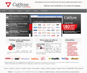 cat-sync.com: CatSync - maitrisez votre rentabilité sur les moteurs de shopping, comparateurs de prix, affiliation. Solution logicielle SaaS de pilotage de catalogue-produits e-marchands.
Présentation de CatSync, solution logicielle professionnelle de référencement de catalogue-produits e-marchands sur les moteurs de shopping, comparateurs de prix, plateformes d'affiliation, etc.