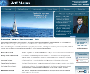 executivebreakout.net: Jeff Mains - Executive Leader  CEO, COO, President, SVP Sales
Jeff Mains Chief Executive Bio