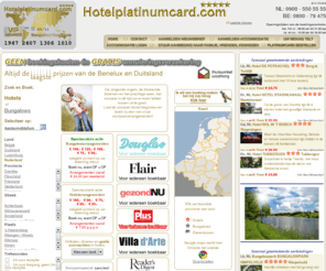 hotelplatinumcard.com: HotelPlatinumCard.com
De HotelPlatinumCard. Gratis overnachten en voordelige arrangementen in honderden hotels en bungalowparken. Er even heerlijk samen tussenuit