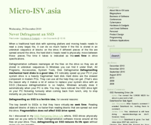 micro-isv.net: Micro-ISV.asia
Jan Goyvaerts shares his opinions on the Micro-ISV industry and takes us behind the scenes of Just Great Software, his own Micro-ISV in Asia.