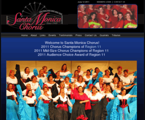 smchorus.com: Santa Monica Chorus
The Santa Monica Chorus is a chapter of Sweet Adelines International. Our chorus has the proud distinction of being the oldest Sweet Adelines chapter west of the Rocky Mountains. We received our charter on July 25, 1949, only four years after the founding of Sweet Adelines International.