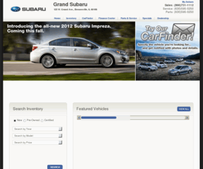 subarugo.com: Chicago Subaru Dealers | GRAND SUBARU | Used Subaru Chicago IL
Chicago Subaru dealer in Illinois. Grand Subaru has new and used Subaru cars like the 2011 Outback, Impreza WRX, Legacy, Tribeca. Subaru service and parts.