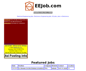 eejob.com: EEJob.com, EE Jobs, Electrical and Electronics Jobs, Jobs in EE, Eletric al Engineering, Electronics Engineering
EEJob.com, EE Jobs, Electrical and Electronics Jobs, Jobs in EE, Eletric al Engineering, Electronics Engineering