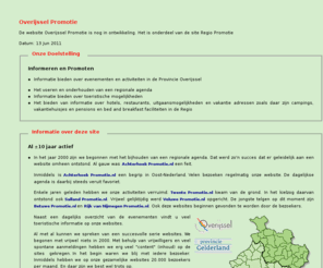 overijssel-promotie.nl: Provicie Overijssel - Overijssel - Overijssel Promotie
<agenda: Wat is er vandaag te doen in de Provincie Overijssel. Een Activiteiten en Evenementen Agenda vol muziek, sport, cultuur en toeristische evenementen.