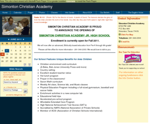 simontonchristian.org: Simonton Christian Academy - Simonton Texas
Simonton Christian Academy provides a quality Christian education for students in Simonton, Texas.