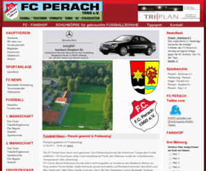 fc-perach.com: Startseite
Der FC Perach ist der größte Ortsverein der Gemeinde Perach. Neben vielen Sportarten und Abteilungen ist die Fussball-Abteilung die größte Sparte des Vereins!